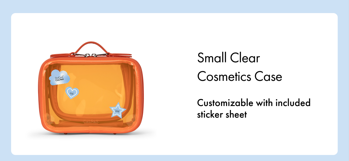 Small Clear Cosmetics Case | Customizable with included sticker sheet
