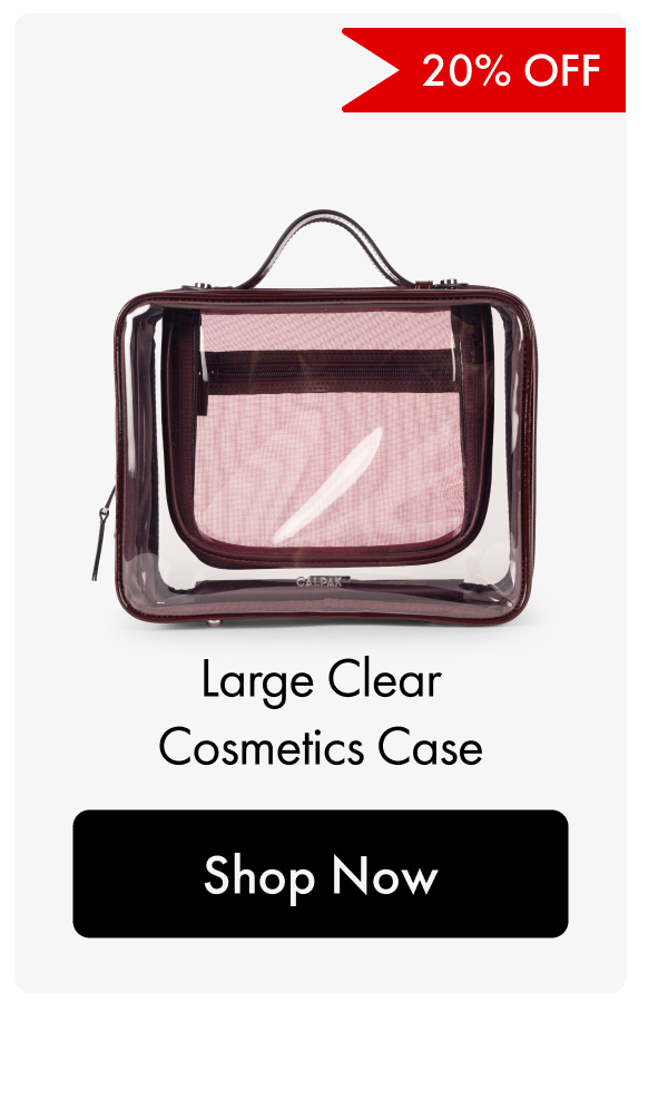 20% OFF | Large Clear Cosmetics Case | Shop Now