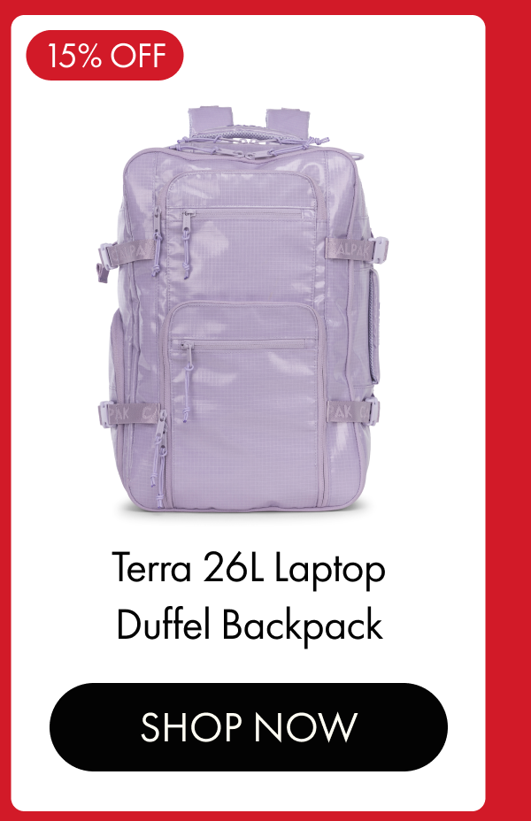 15% OFF | Terra 26L Laptop Duffel Backpack | SHOP NOW