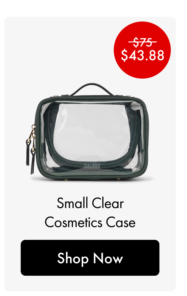 Was $75, Now $43.88 | Small Clear Cosmetics Case | Shop Now