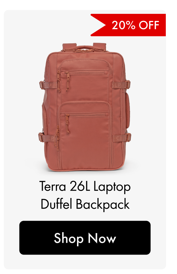 20% OFF | Terra 26L Laptop Duffel Backpack | Shop Now