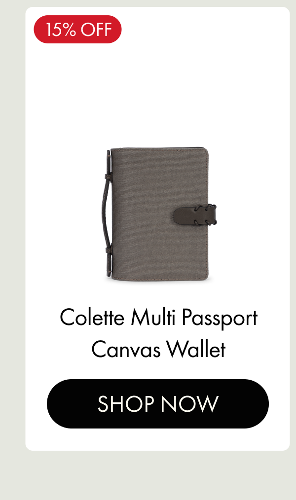 15% OFF | Colette Multi Passport Canvas Wallet | SHOP NOW