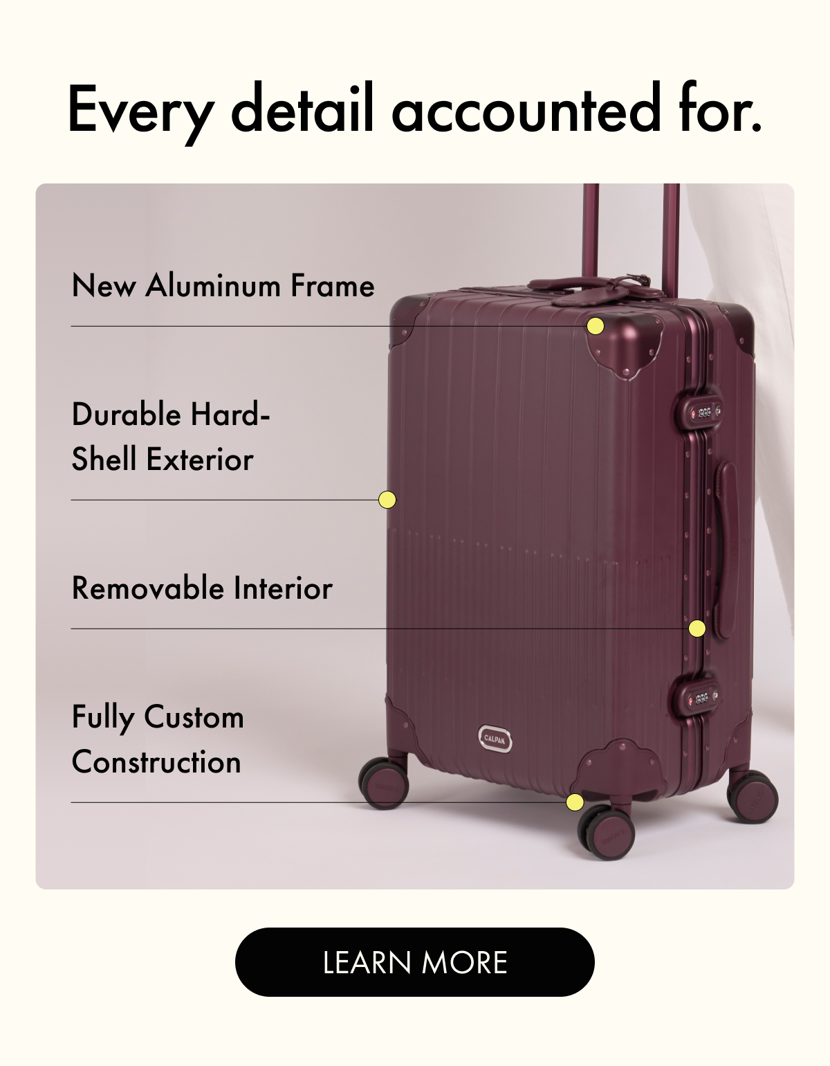 New Aluminum Frame | Durable Hard-Shell Exterior | Removable Interior | Fully Custom Construction