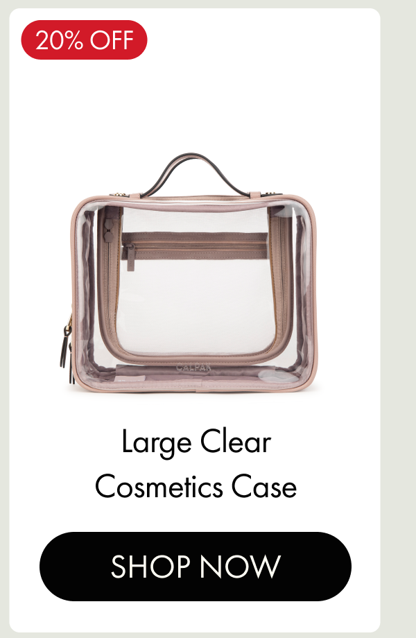 20% OFF | Large Clear Cosmetics Case | SHOP NOW