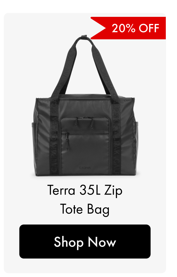 20% OFF | Terra 35L Zip Tote Bag | Shop Now