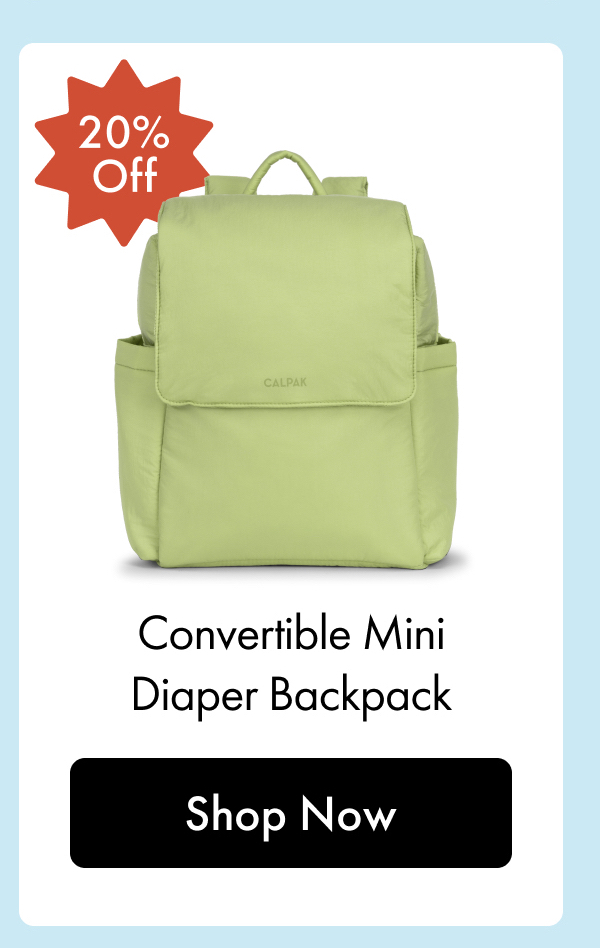 20% Off | Convertible Mini Diaper Backpack | Shop Now