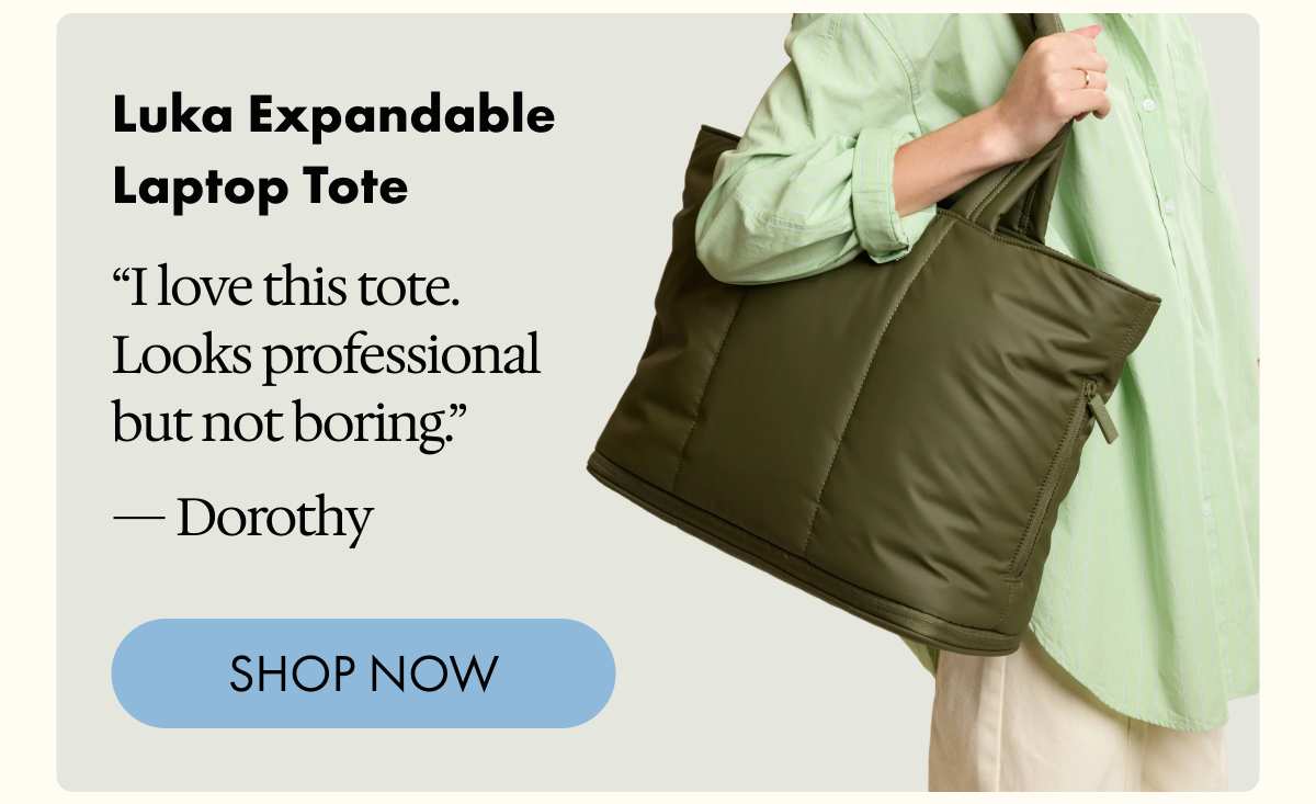 Luka Expandable Laptop Tote | "I love this tote. Looks professional but not boring." - Dorothy | SHOP NOW