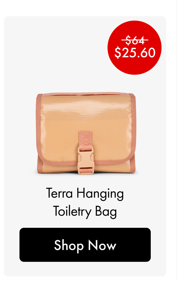 Was $64, Now $25.60 | Terra Hanging Toiletry Bag | Shop Now