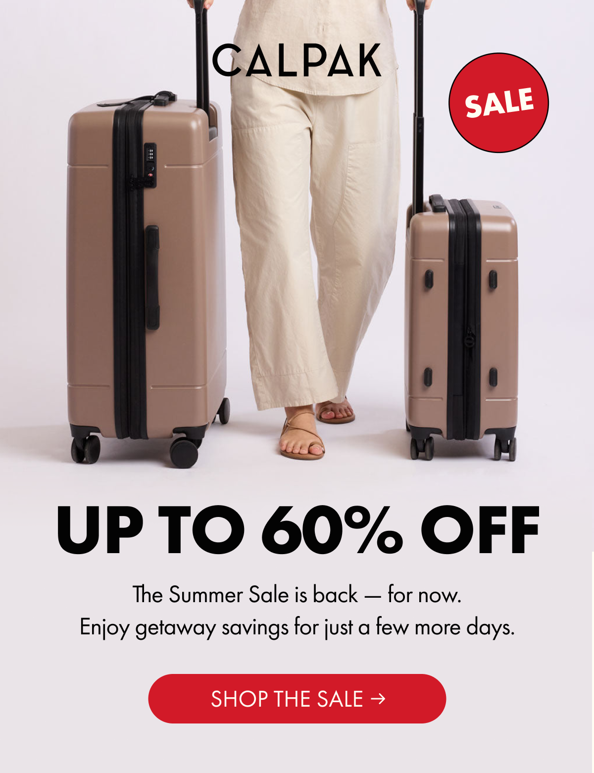 CALPAK | SALE | UP TO 60% OFF | The Summer Sale is back — for now. | SHOP THE SALE