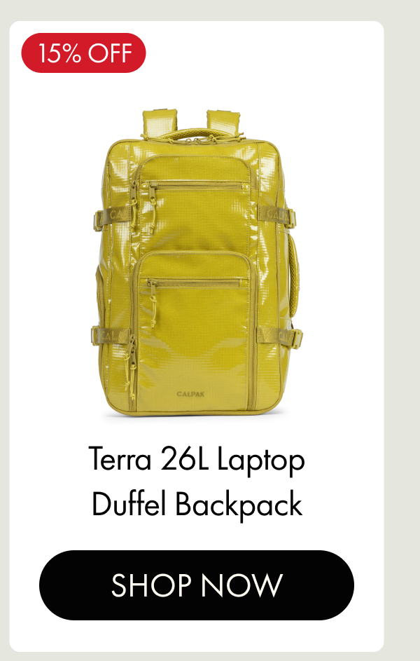 15% OFF | Terra 26L Laptop Duffel Backpack | SHOP NOW