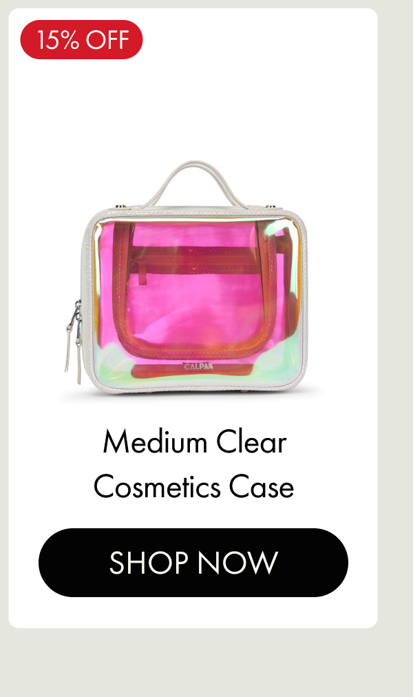 15% OFF | Medium Clear Cosmetics Case | SHOP NOW