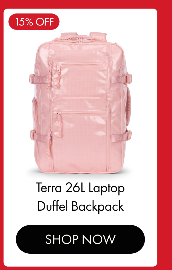 15% OFF | Terra 26L Laptop Duffel Backpack | SHOP NOW