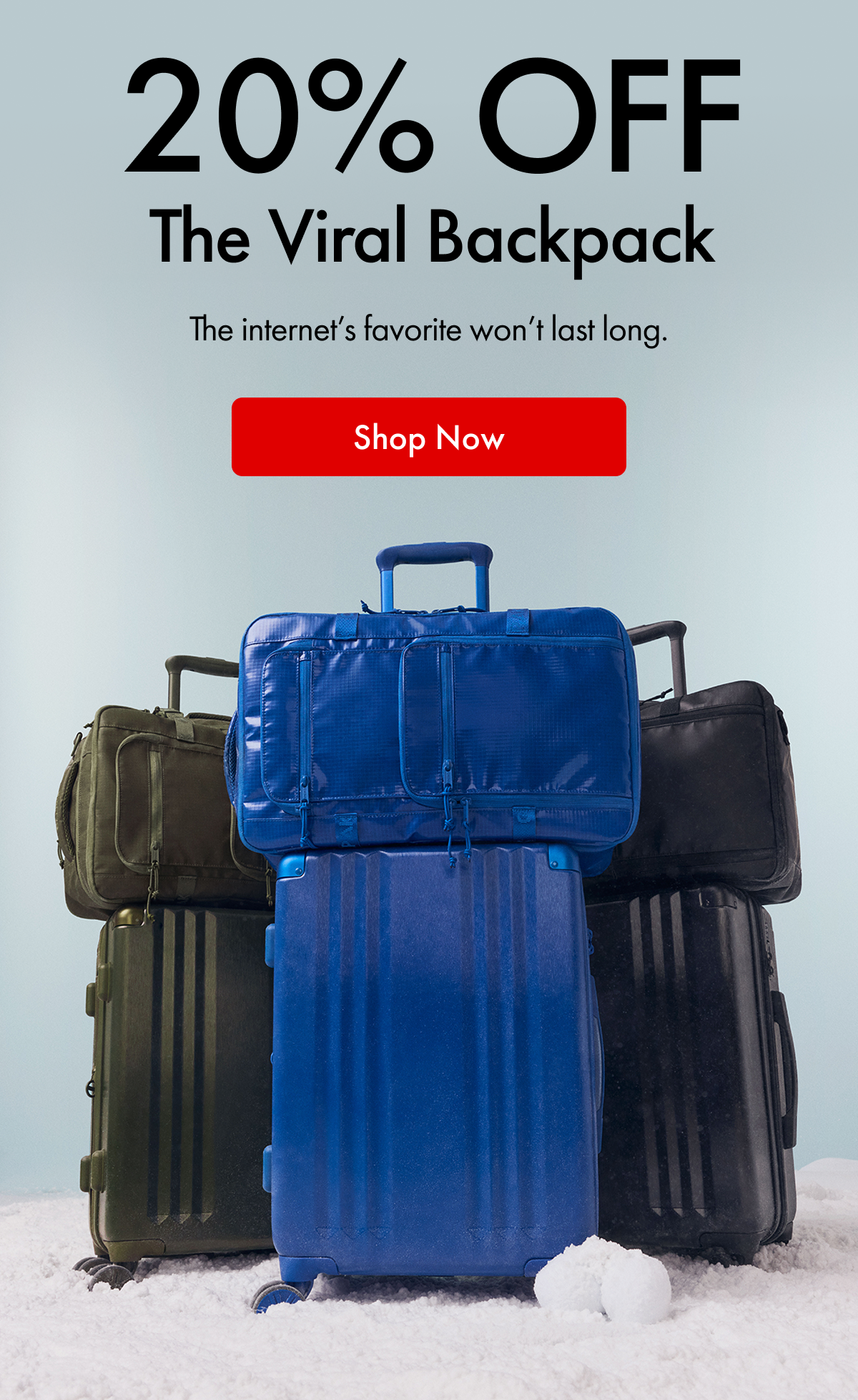 20% OFF | The Viral Backpack | The internet's favorite won't last long. | Shop Now