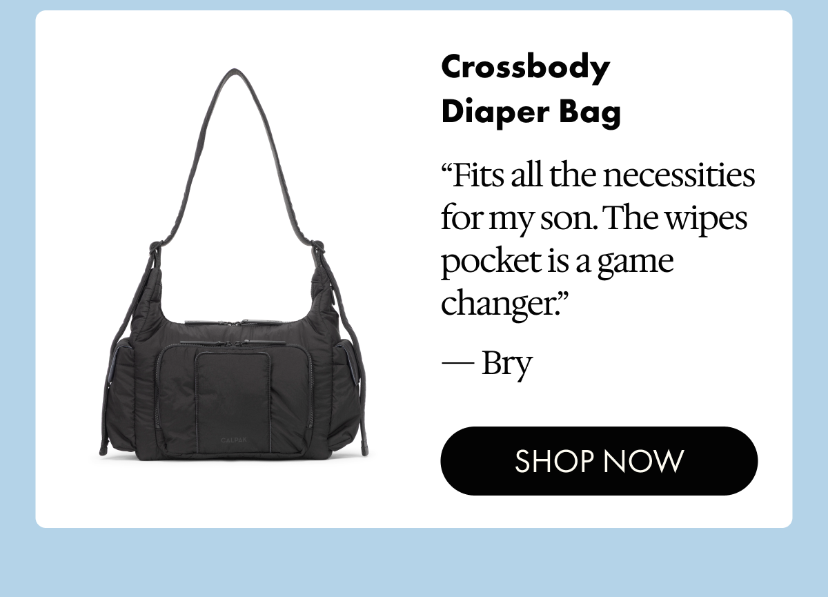 Crossbody Diaper Bag | "Fits all the necessities for my son. The wipes pocket is a game changer." - Bry | SHOP NOW