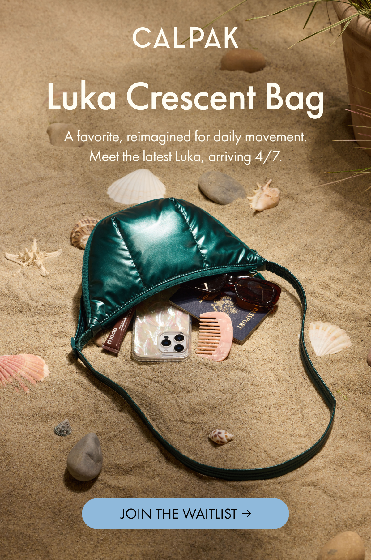 CALPAK | Luka Crescent Bag | A favorite, reimagined for daily movement. | Meet the latest Luka, arriving 4/7. | JOIN THE WAITLIST