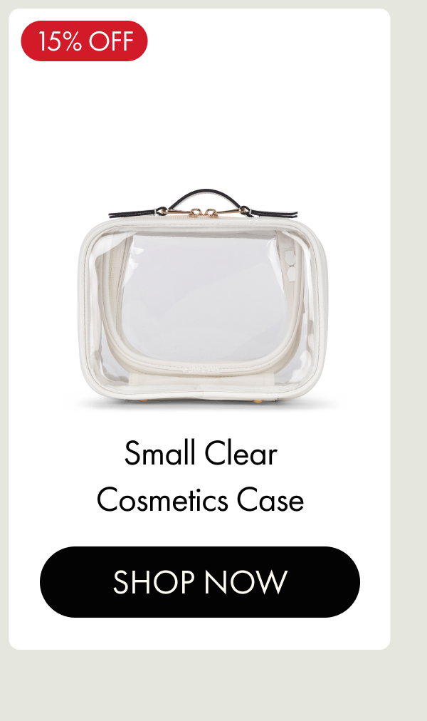 15% OFF | Small Clear Cosmetics Case | SHOP NOW