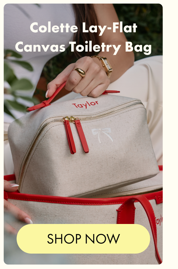 Colette Lay-Flat Canvas Toiletry Bag | SHOP NOW 