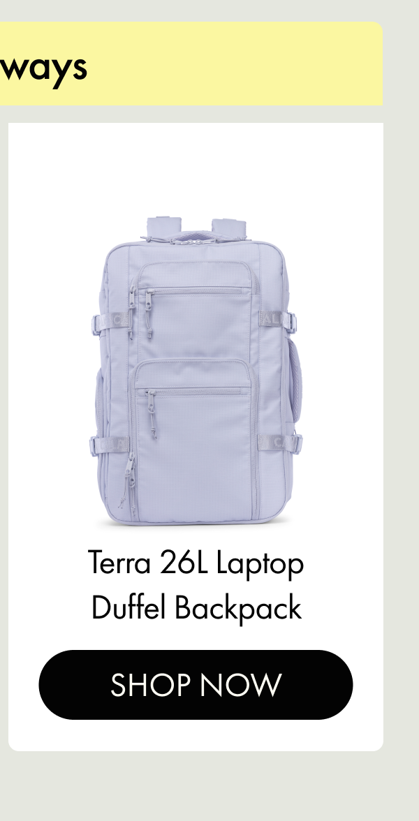 Terra 26L Laptop Duffel Backpack