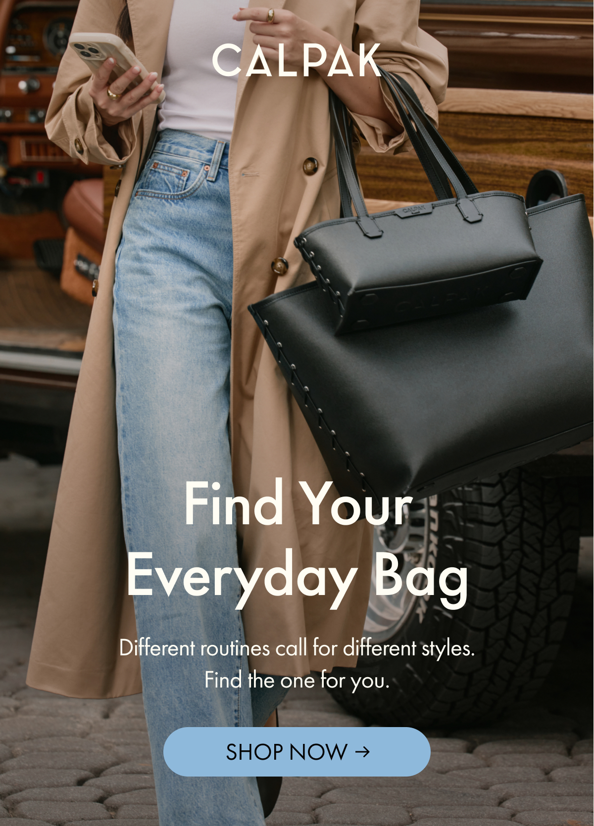 CALPAK | Find Your Everyday Bag | Different routines call for different styles. Find the one for you. | SHOP NOW
