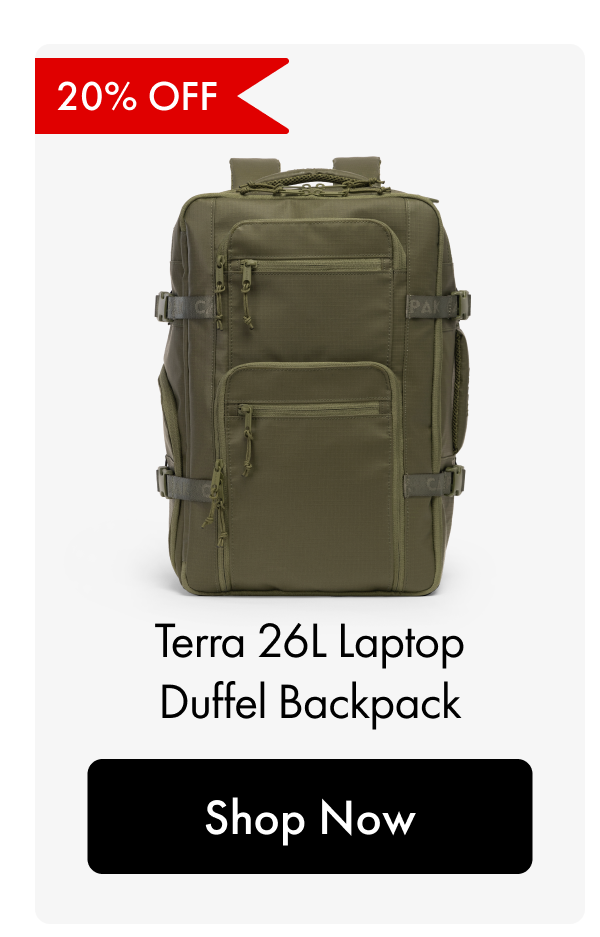 20% OFF | Terra 26L Laptop Duffel Backpack | Shop Now