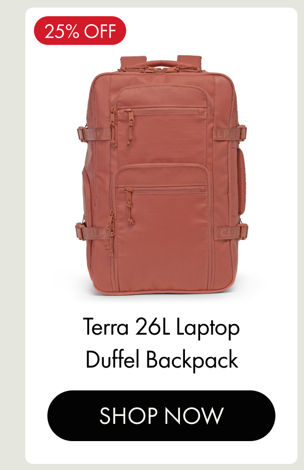 25% OFF | Terra 26L Laptop Duffel Backpack | SHOP NOW