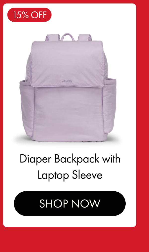 15% OFF | Diaper Backpack with Laptop Sleeve | SHOP NOW
