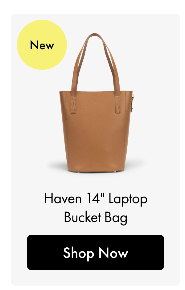 New | Haven 14" Laptop Bucket Bag | Shop Now