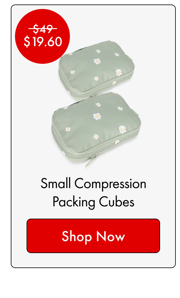 Was $49, Now $19.60 | Small Compression Packing Cubes | Shop Now