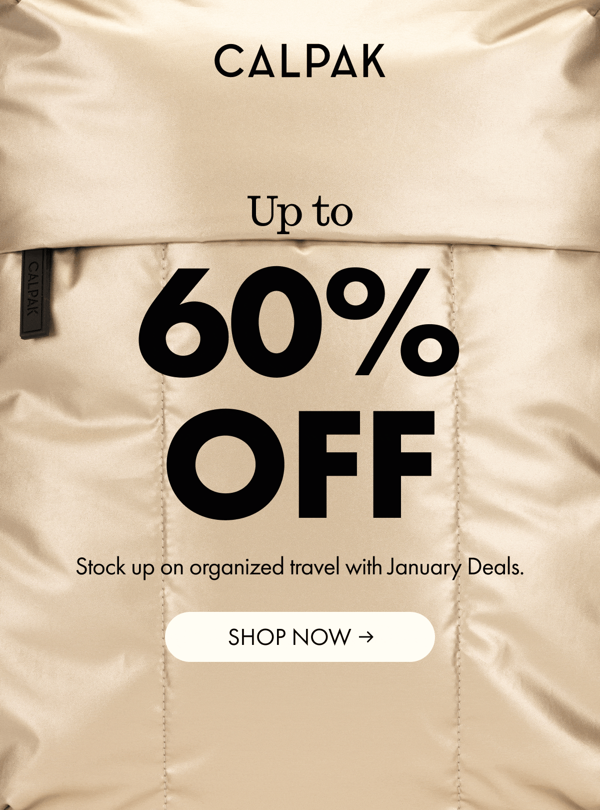 CALPAK | Up to 60% OFF | Stock up on organized travel with January Deals. | SHOP NOW