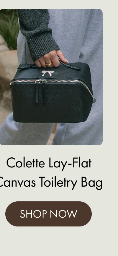 Colette Lay-Flat Canvas Toiletry Bag | SHOP NOW