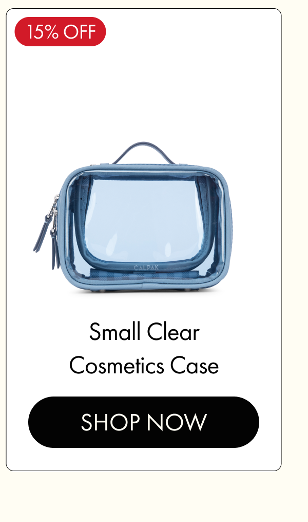 15% OFF | Small Clear Cosmetics Case | SHOP NOW