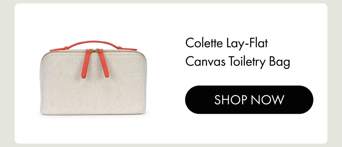 Colette Lay-Flat Canvas Toiletry Bag | SHOP NOW