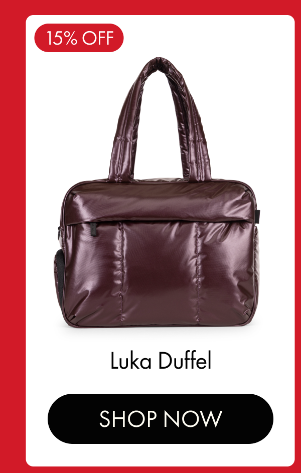 15% OFF | Luka Duffel | SHOP NOW
