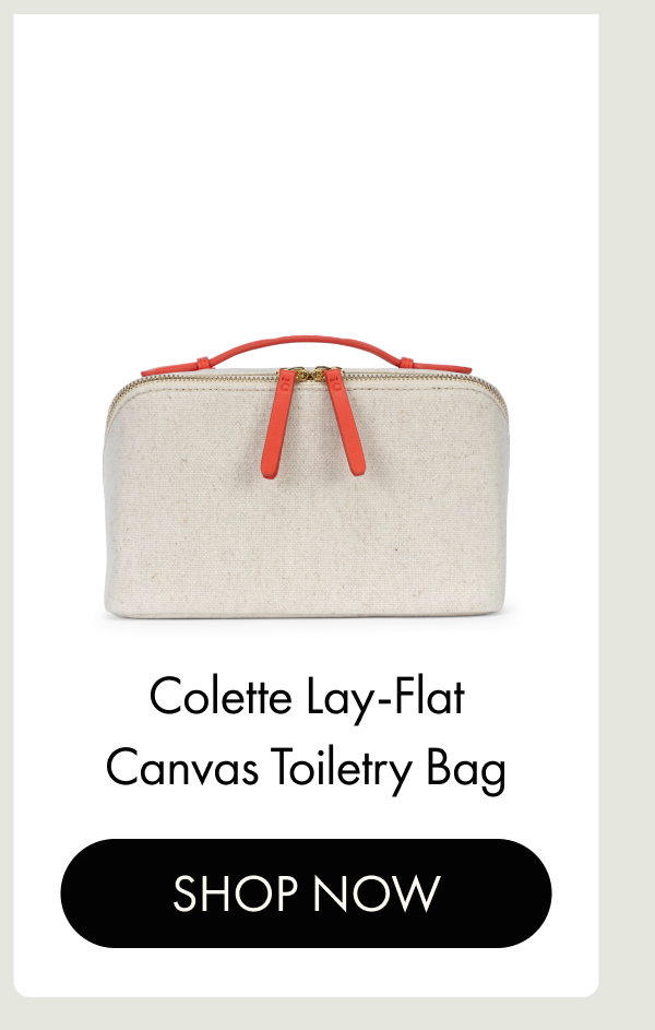 Colette Lay-Flat Canvas Toiletry Bag | SHOP NOW