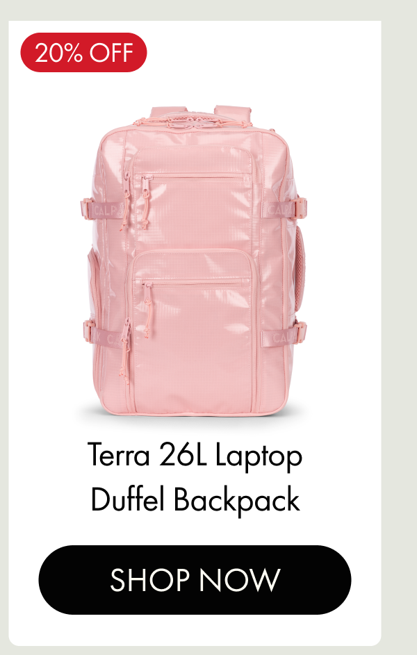 20% OFF | Terra 26L Laptop Duffel Backpack | SHOP NOW