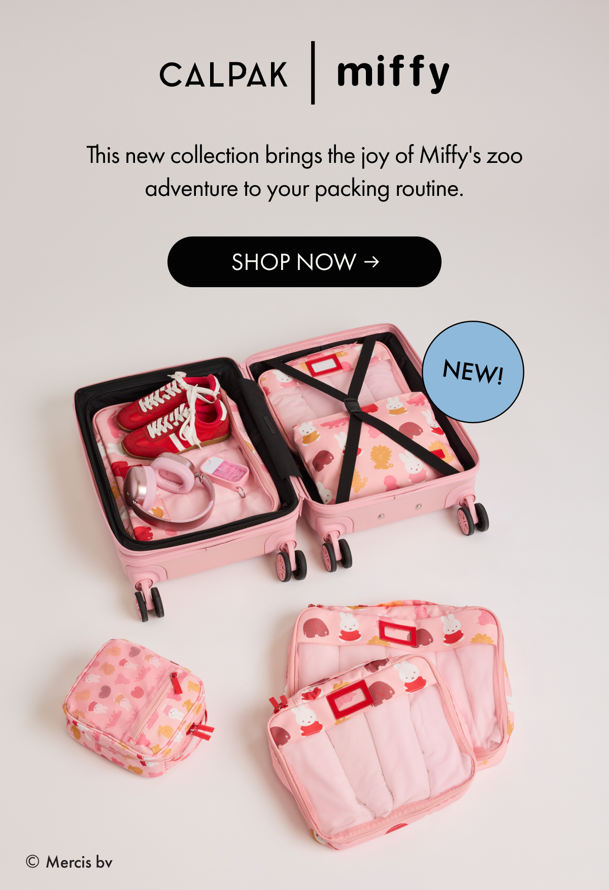 CALPAK + miffy | NEW | Bring the joy of Miffy's zoo adventure to your packing routine. | SHOP NOW