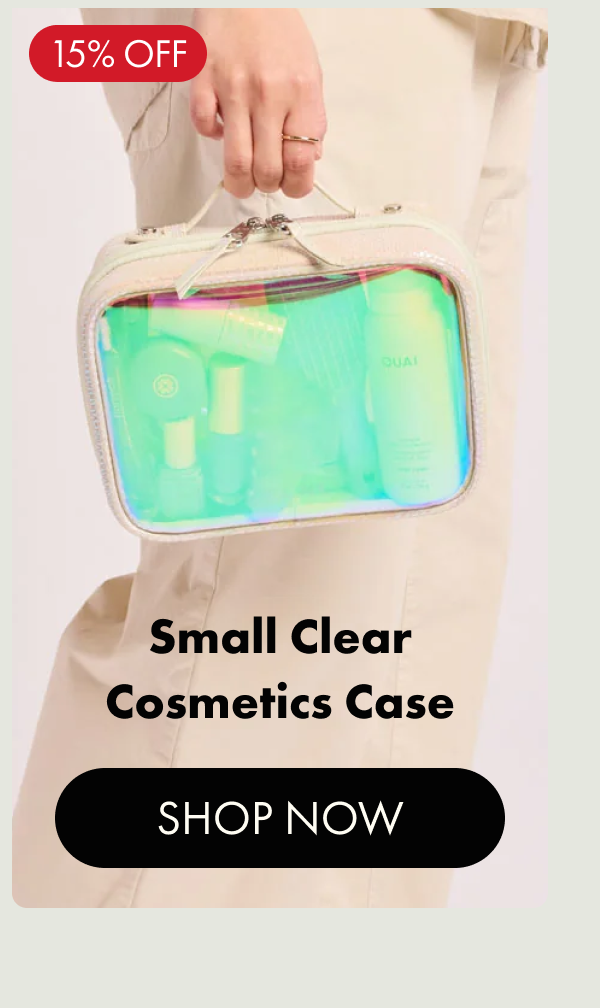 15% OFF | Small Clear Cosmetics Case | SHOP NOW