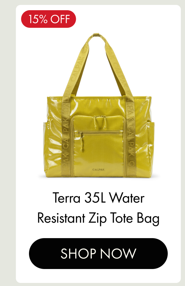 15% OFF | Terra 35L Water Resistant Zip Tote Bag | SHOP NOW
