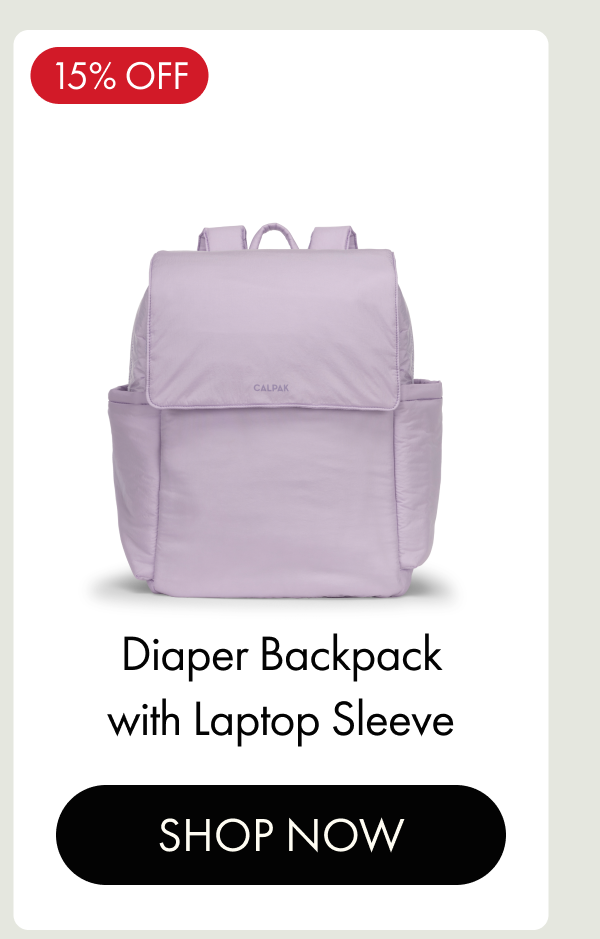 15% OFF | Diaper Backpack with Laptop Sleeve | SHOP NOW