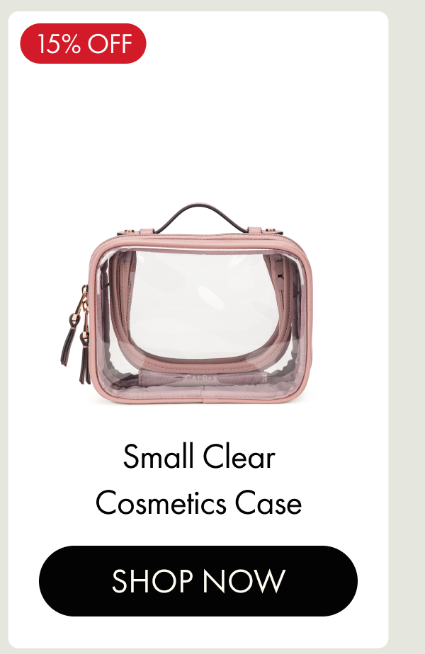 15% OFF | Small Clear Cosmetics Case | SHOP NOW