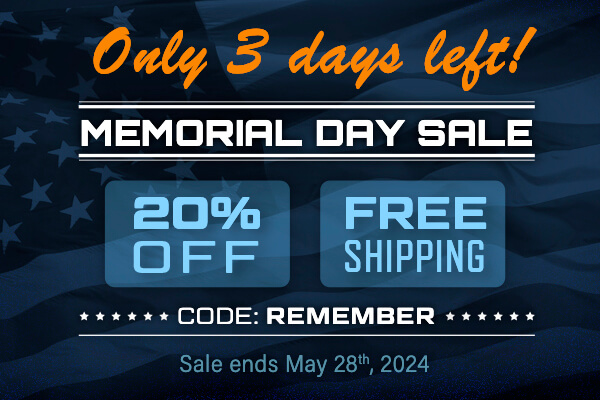 Memorial Day Sale 20% OFF + Free Shipping