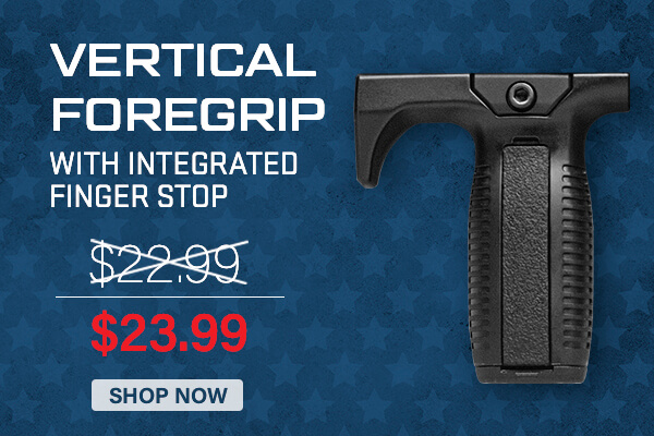Vertical Foregrip with Integrated fingerstop for 23.99
