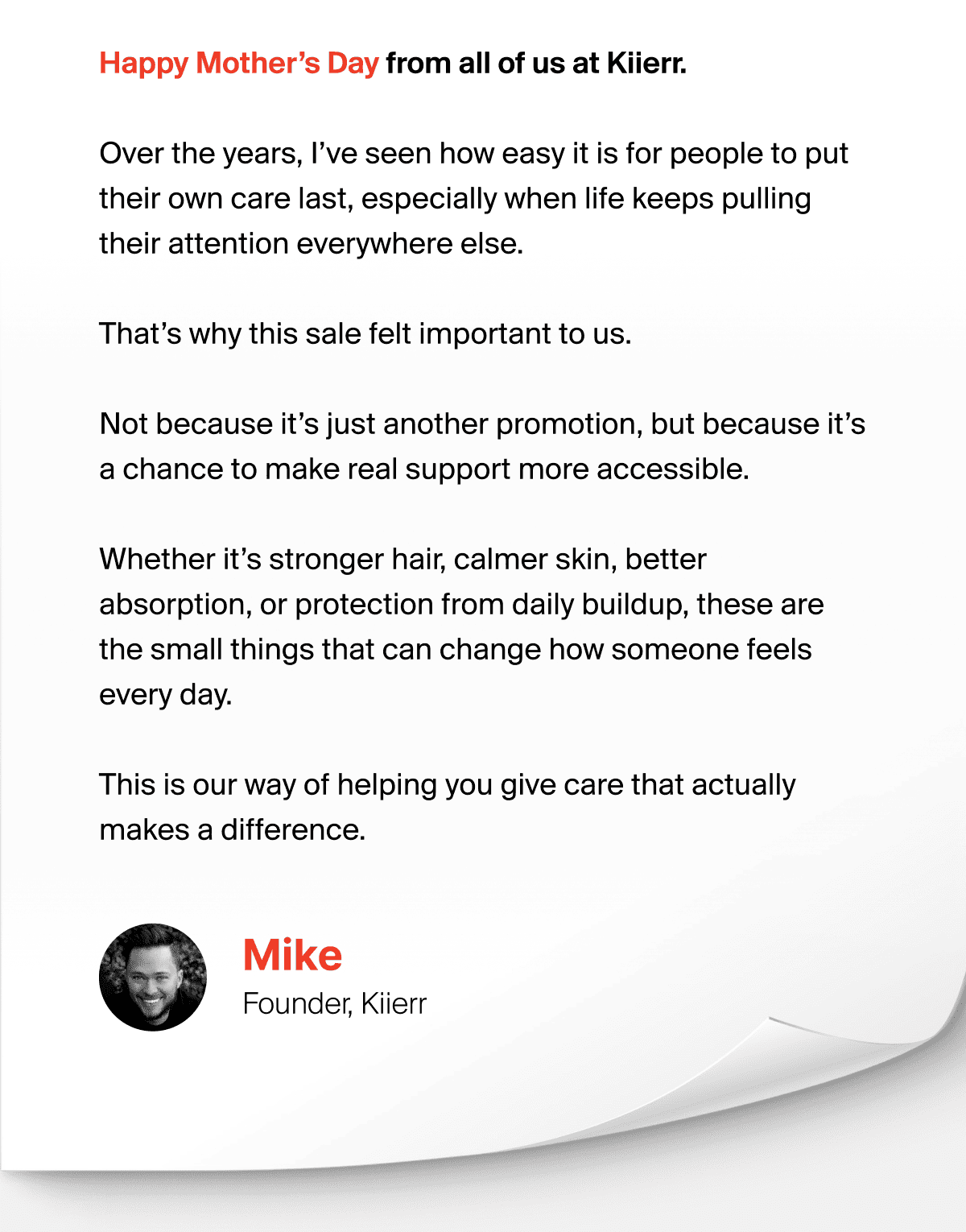 Note From Mike