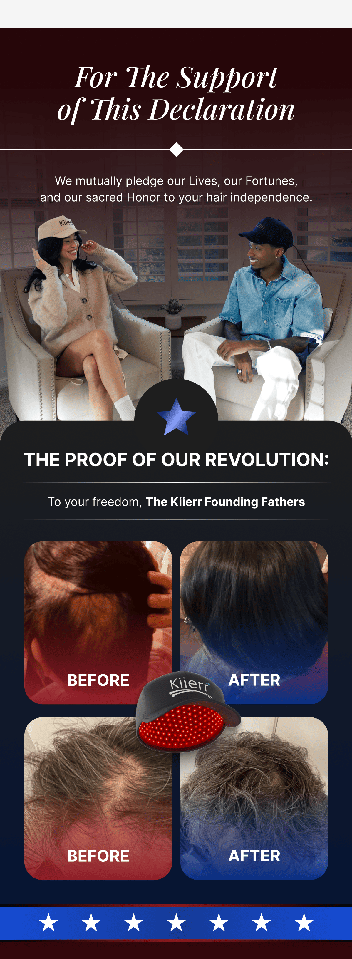 For The Support of This Declaration We mutually pledge our lives, our fortunes, and our sacred Honor to your hair independence.