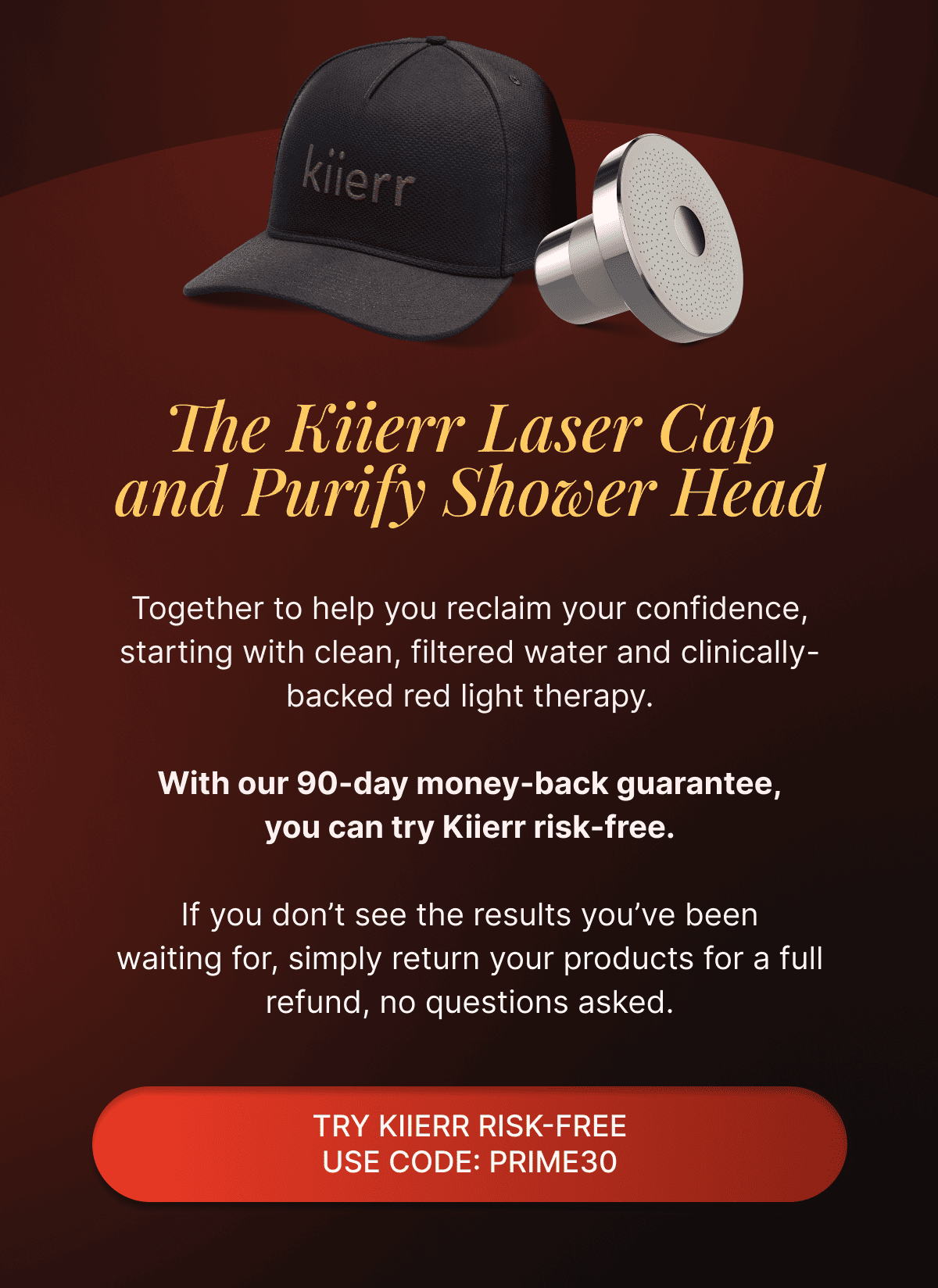 The Kiierr Laser Cap and Purify Shower Head