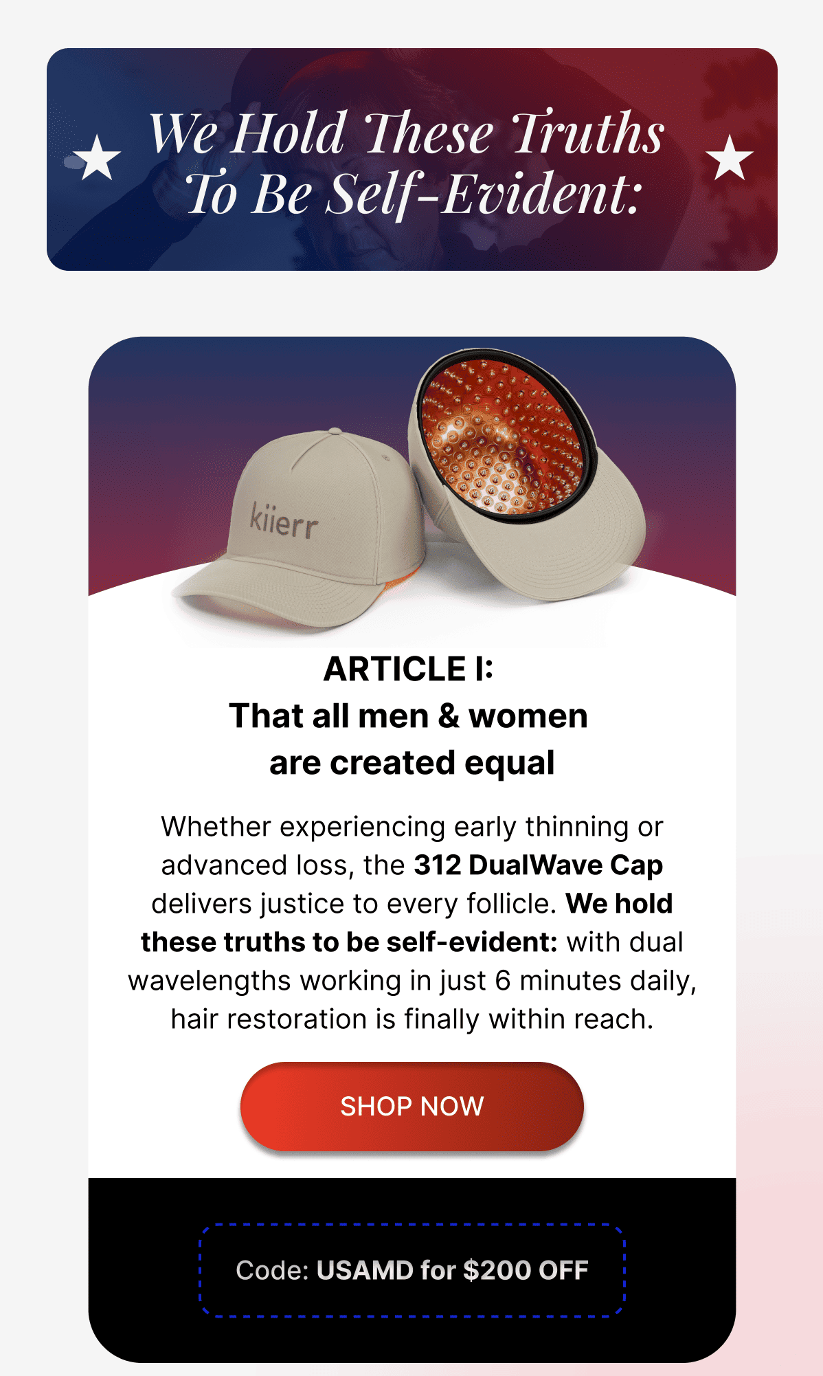 We Hold These Truths To Be Self-Evident: 312 DUALWAVE Cap