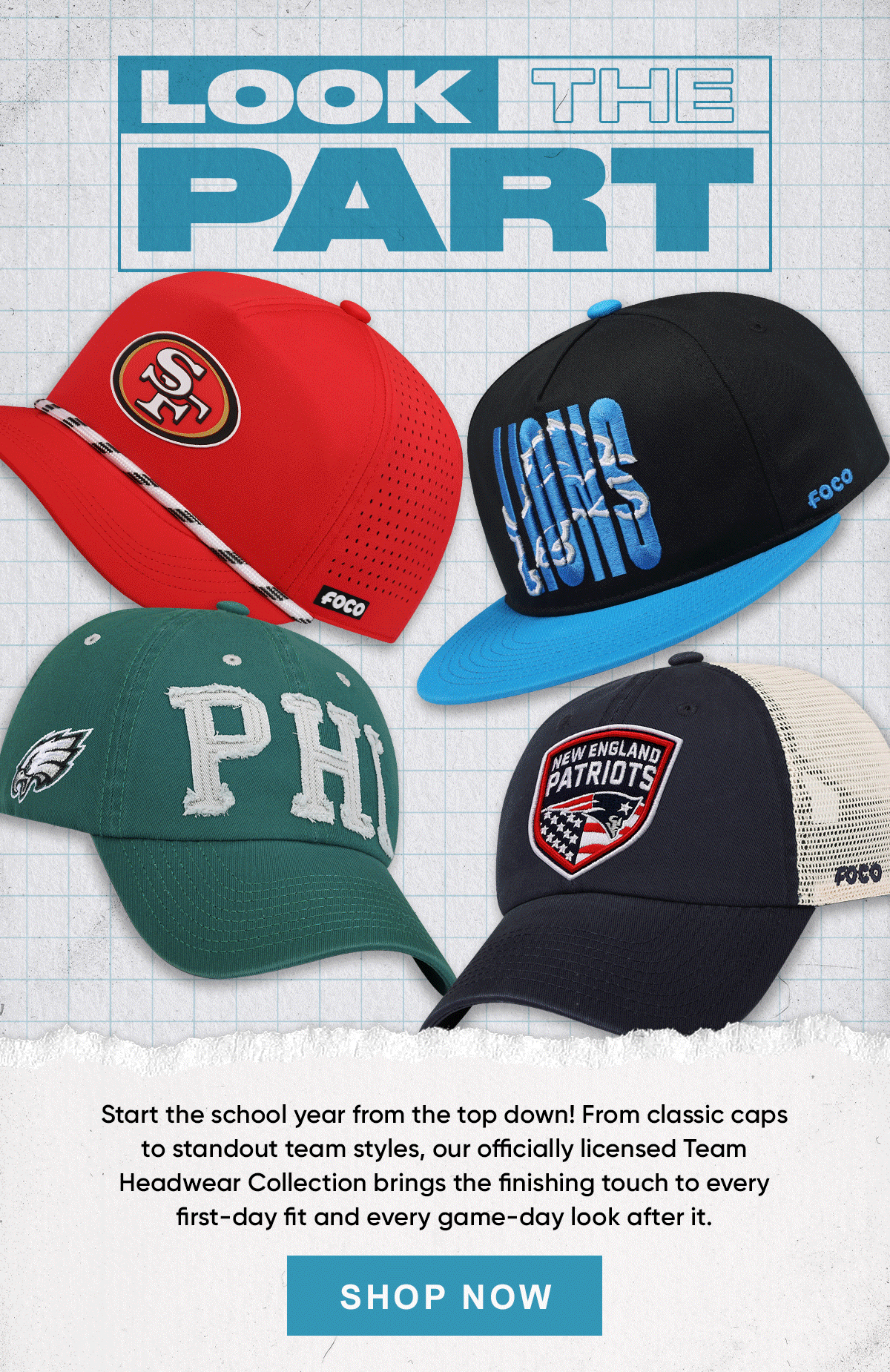 Look the part in officially licensed Team Headwear!