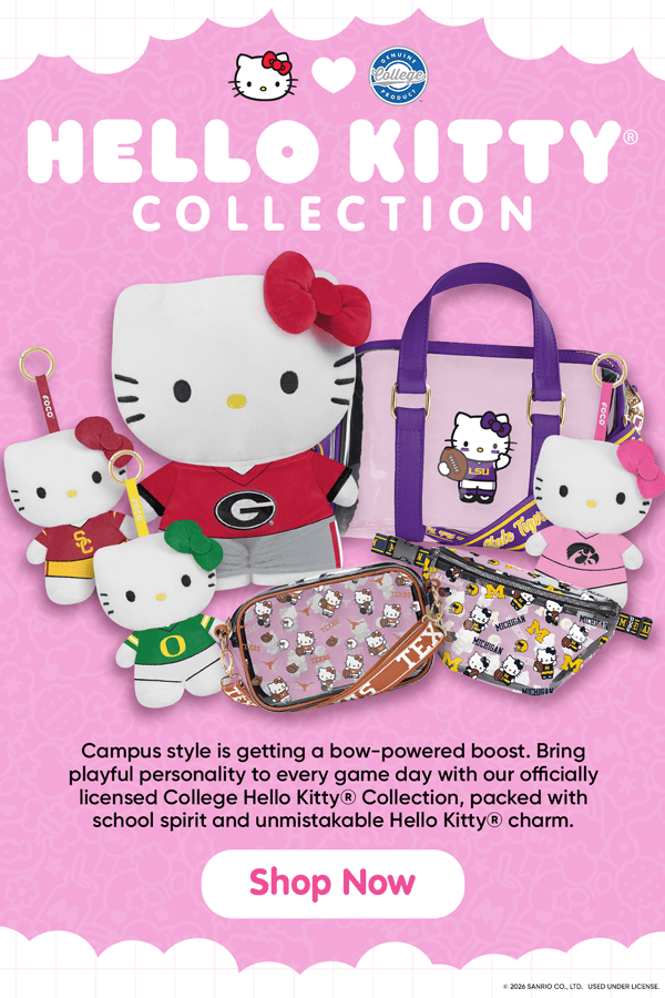 Shop the officially licensed College Hello Kitty® Collection!