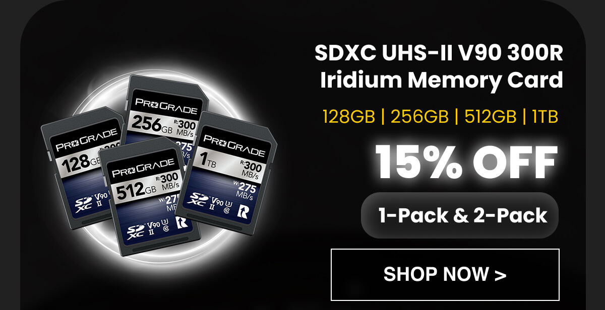 15% OFF SDXC UHS-II V90 300R Iridium Memory Card (1-Pack & 2-Pack) 128 GB | 256GB | 512GB | 1TB