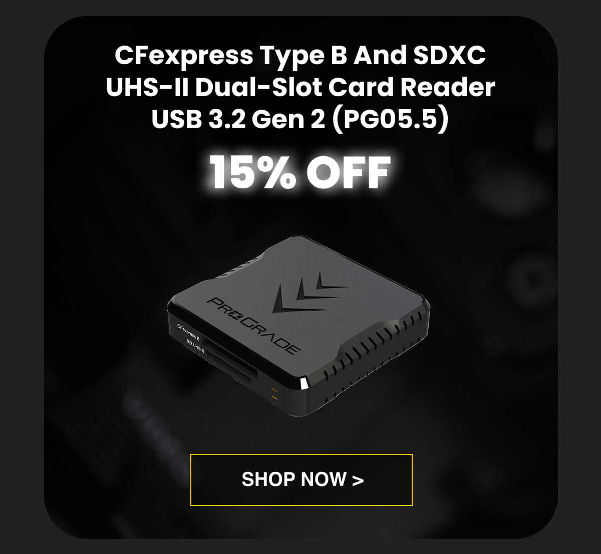 CFexpress Type B and SDXC UHS-II Dual-slot Card Reader | USB 3.2 Gen 2 (PG05.5) 15% OFF